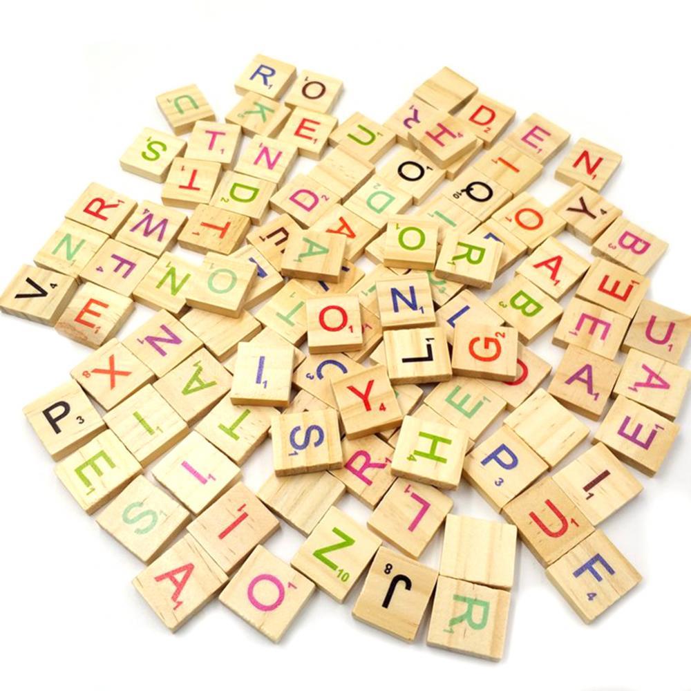 Kids Education Number - 100Pcs Wooden Language Toys Letter Alphabet
