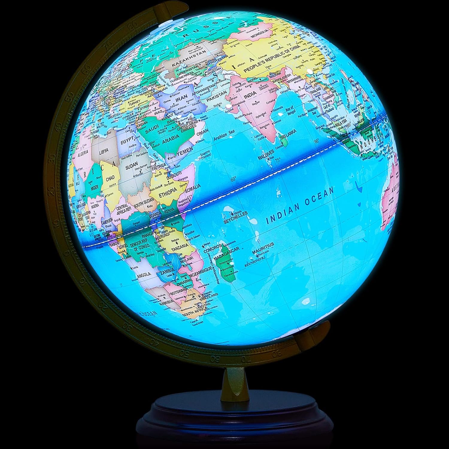 Educational Globe For Kids - 13 Inch Illuminated World Globe with