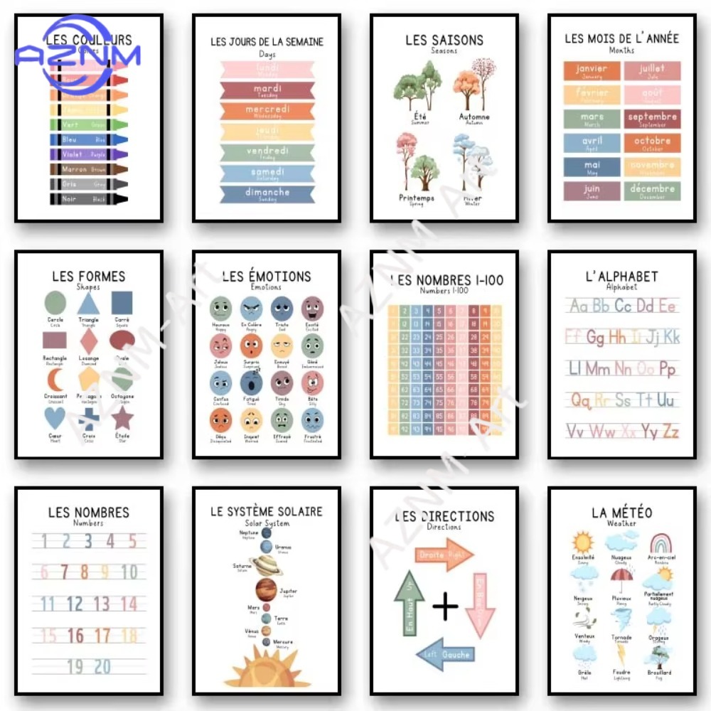 Kids Education Number - 1Pc Bilingual French Educational Learn Number