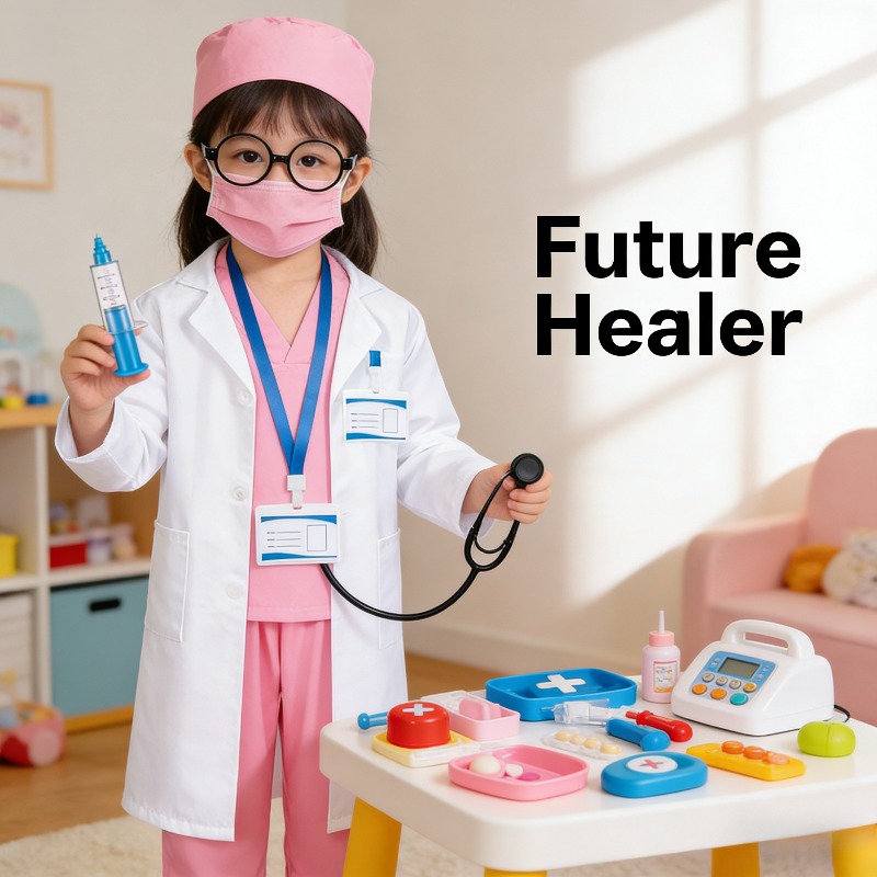 Kids Education Fun - Kids Doctor Nurse Surgery Costume White