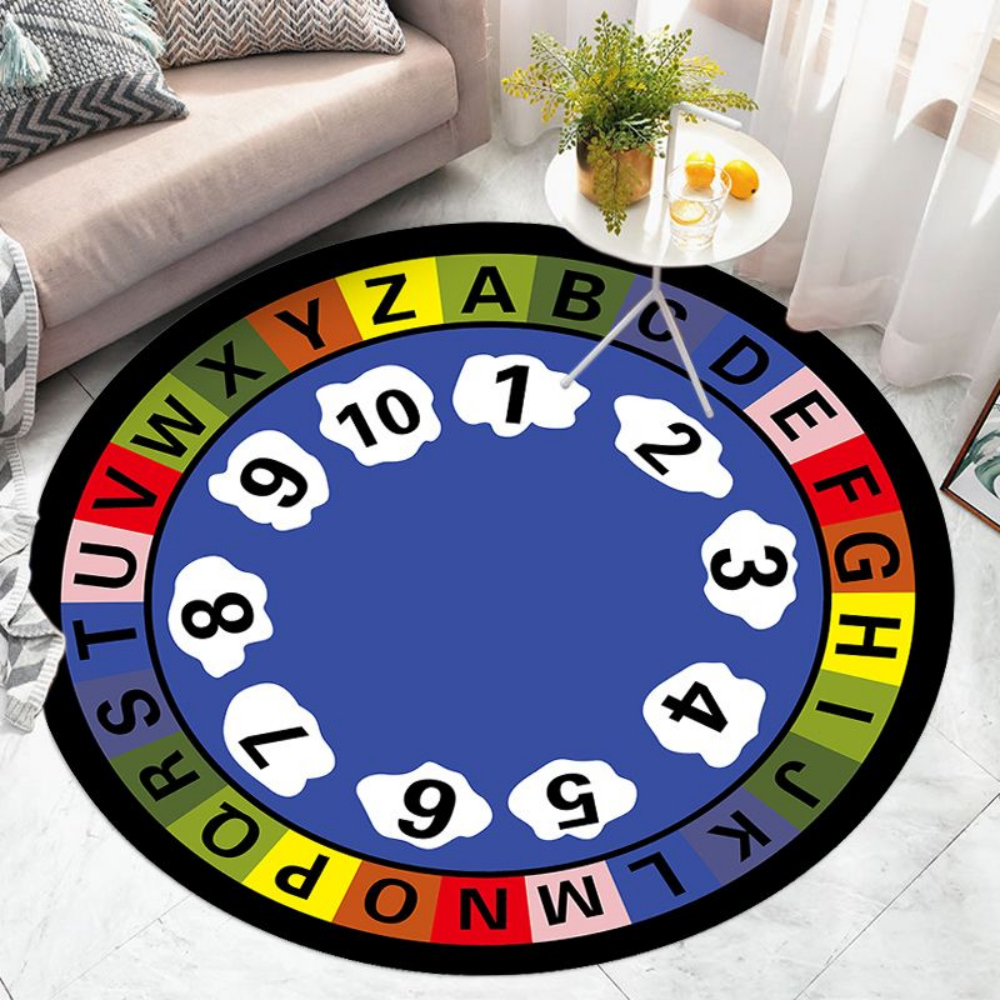 Abc Kids Early Education - Rainbow ABC Number Round Rug Non
