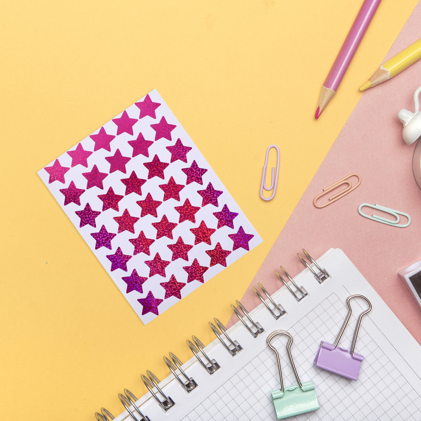 Kids Education Motivation - 35Pcs Small Holographic Star Stickers Glitter