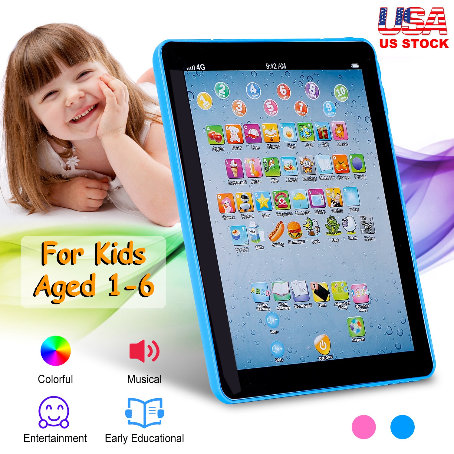 Abc Kids Early Education - US Stock Toddler Learning Tablet Toy