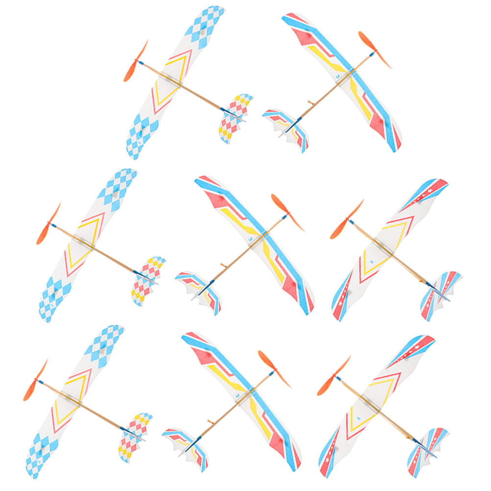 Kids Education Fun - 8Pcs Rubber Band Airplane Small Glider