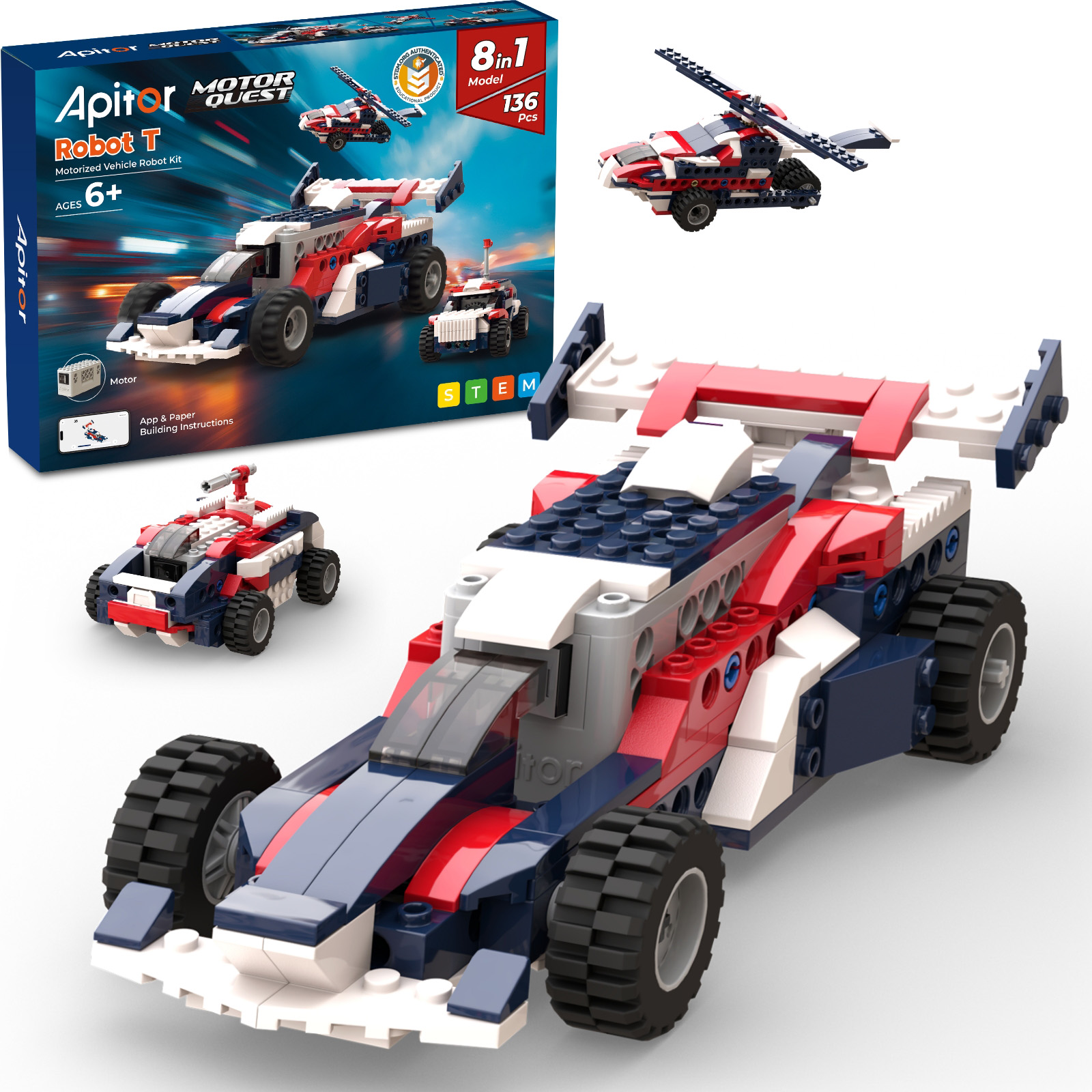 Kids Education Fun - Apitor 8-in-1 STEM Building Blocks Set