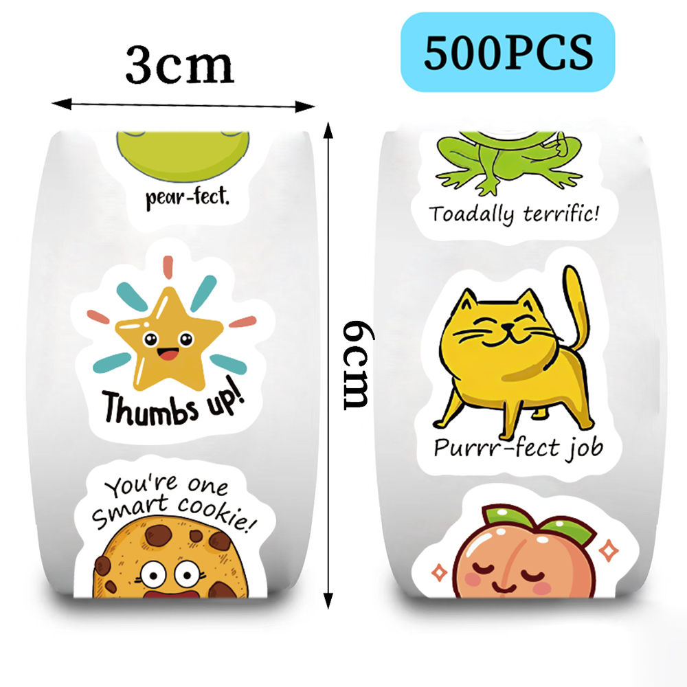 500pcs roll Cute Decal Student - Kids Education Motivation 리뷰 및 가격
