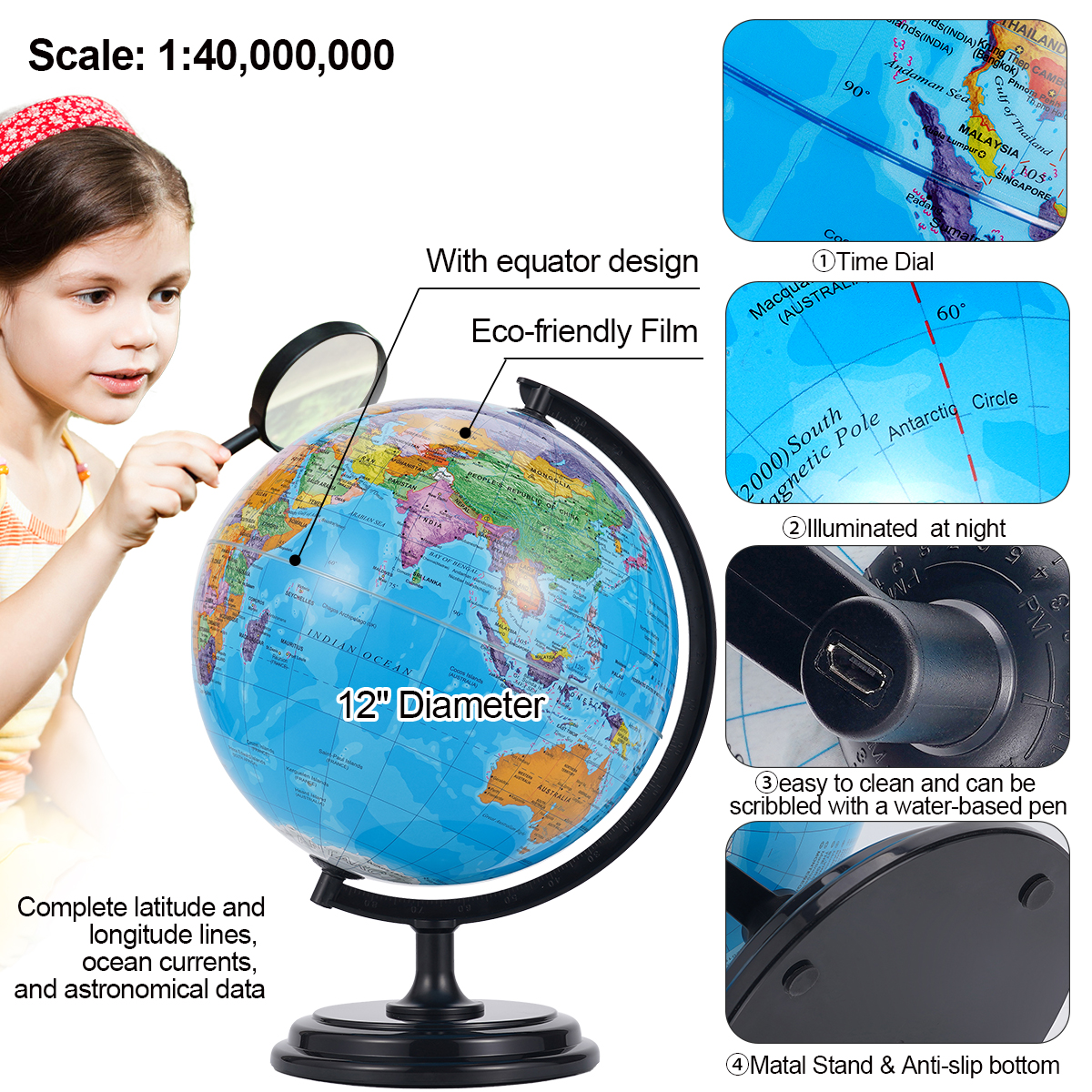 32CM Globe Full With Plastic B - Educational Globe For Kids 리뷰 및 가격