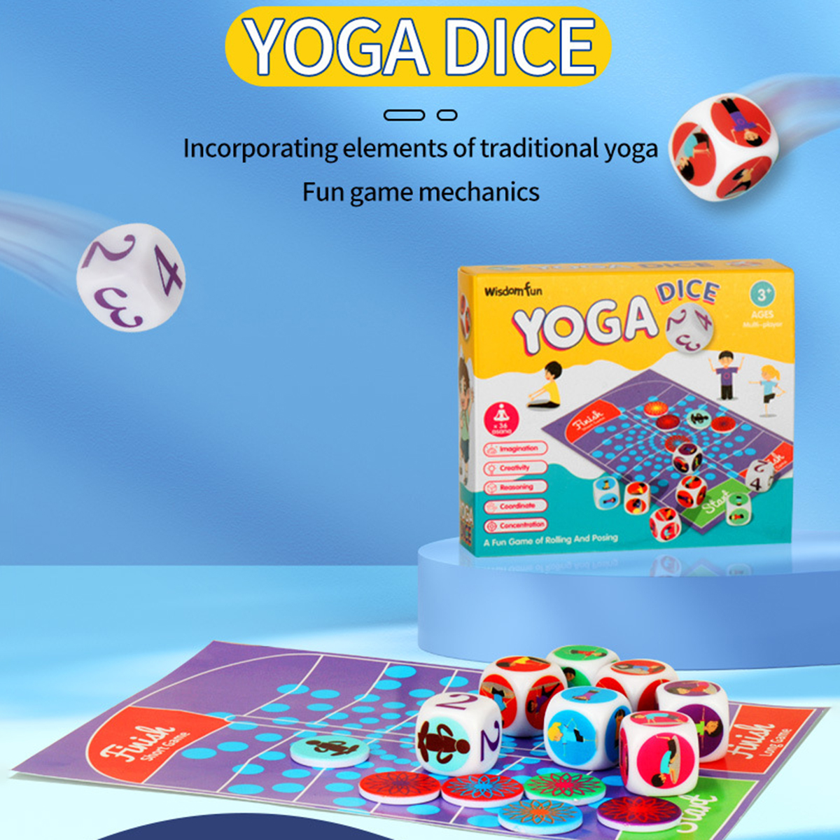 Yoga Dice Toy Fun Exercise Dic - Kids Yoga Education 리뷰 및 가격
