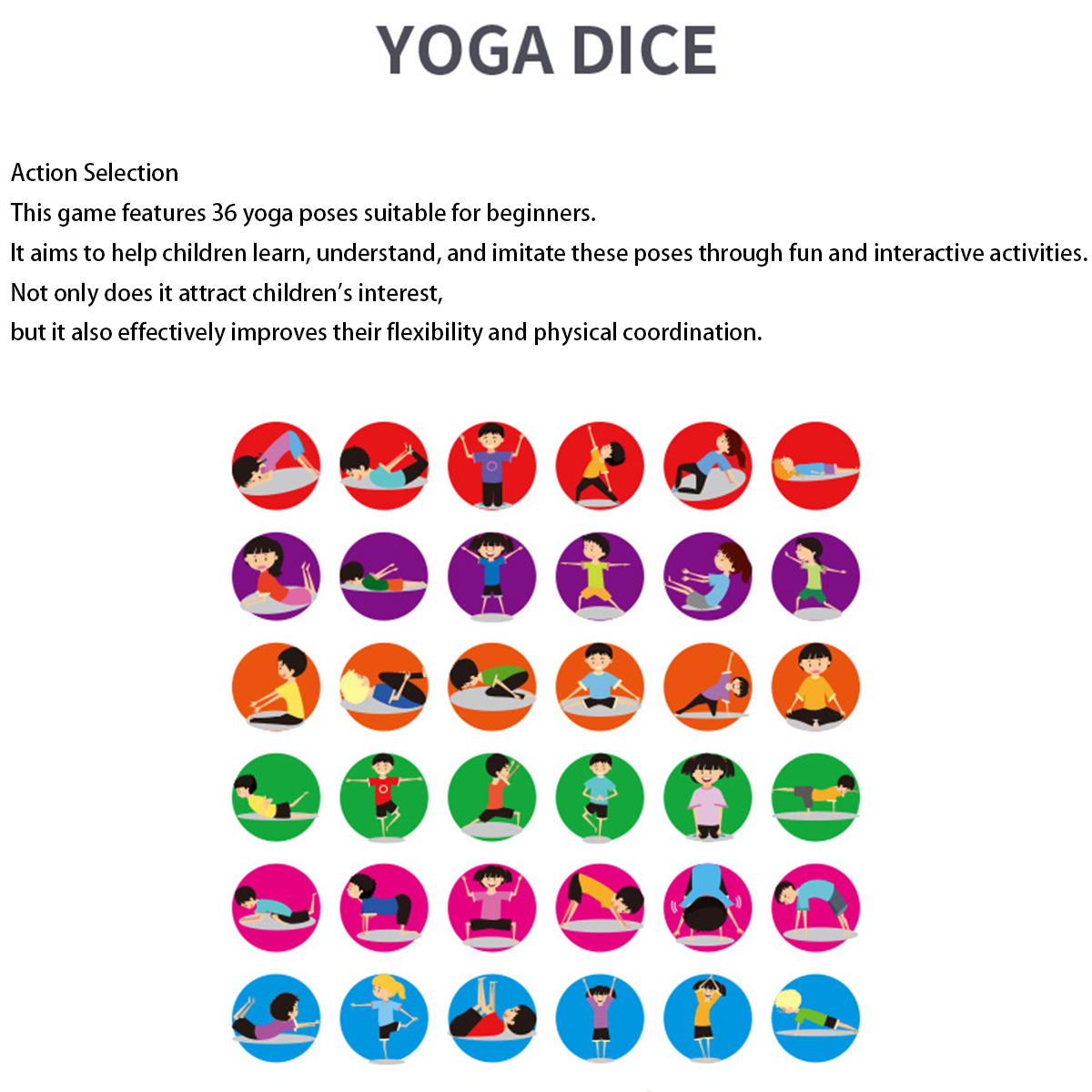 Yoga Dice Toy Fun Exercise Dic - Kids Yoga Education 리뷰 및 가격