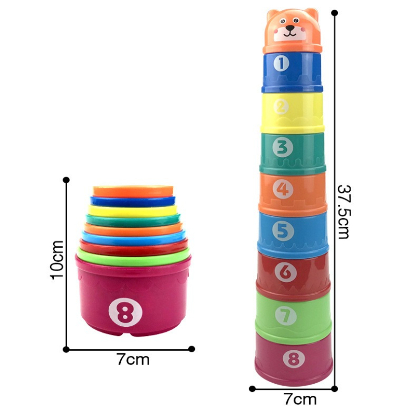 Baby Toys Stacking Cup Cartoon - Kids Education Number 리뷰 및 가격