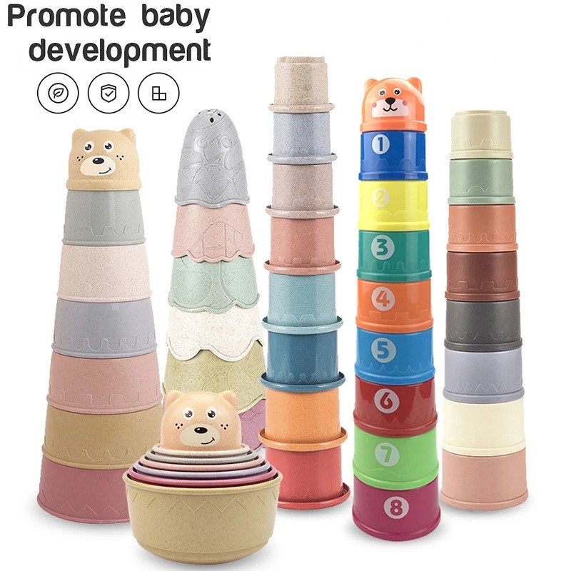 Baby Toys Stacking Cup Cartoon - Kids Education Number 리뷰 및 가격