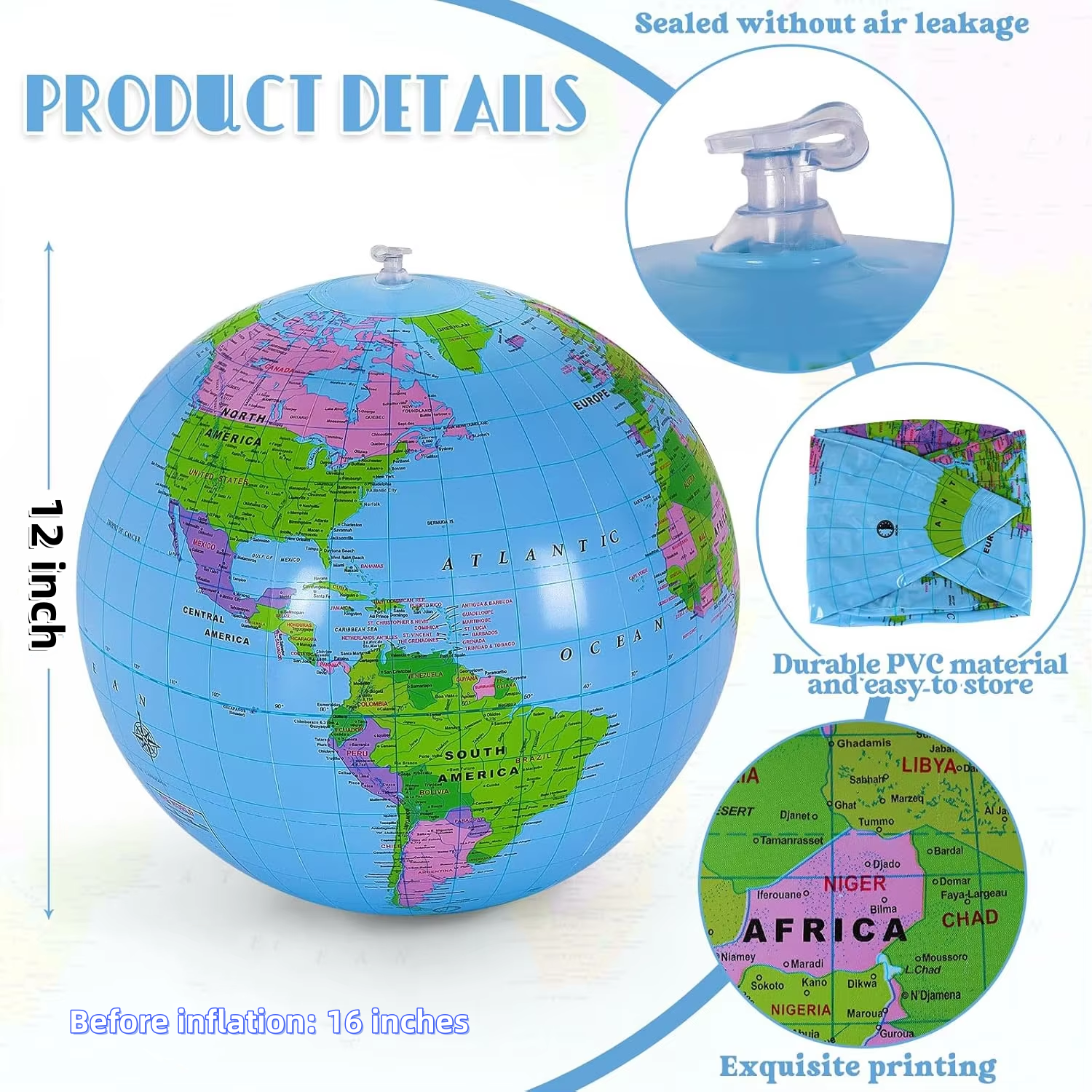 1/2/4 PCS Inflatable Globe Blo - Educational Globe For Kids 리뷰 및 가격