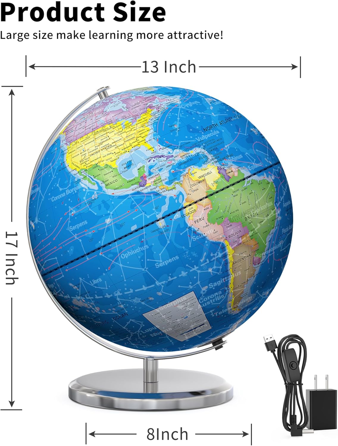 13 Inch World Globe with Heavy - Educational Globe For Kids 리뷰 및 가격